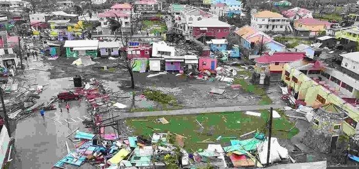 Devastação na ilha de Carriacou