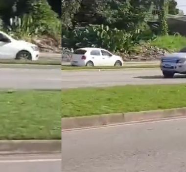 Imagem - Carro é flagrado trafegando por ciclovia, em Belém; assista