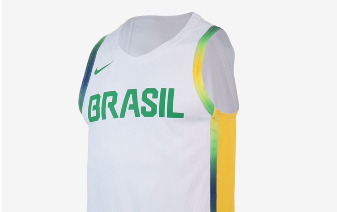 Novo uniforme da Seleção Brasileira de Basquete. 