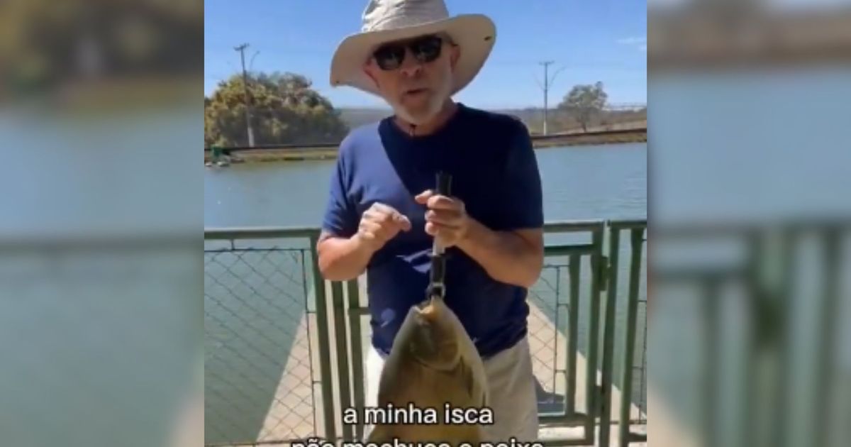 Presidente Luis Inacio Lula da Silva pescando na Granja do Torto -