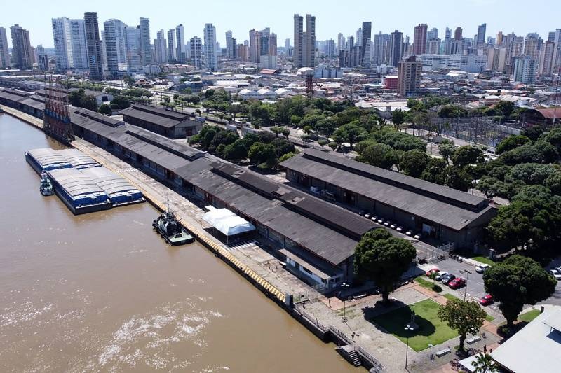 O projeto de execução do Porto Futuro II está avançando. A criação do espaço abrange sete galpões e foi oficialmente cedido pela Companhia Docas do Pará (CDP) ao Governo do Estado.