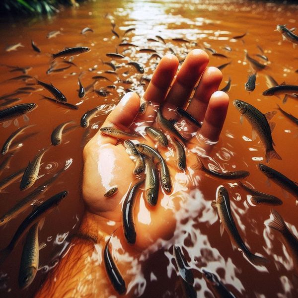 Peixes em igarapés