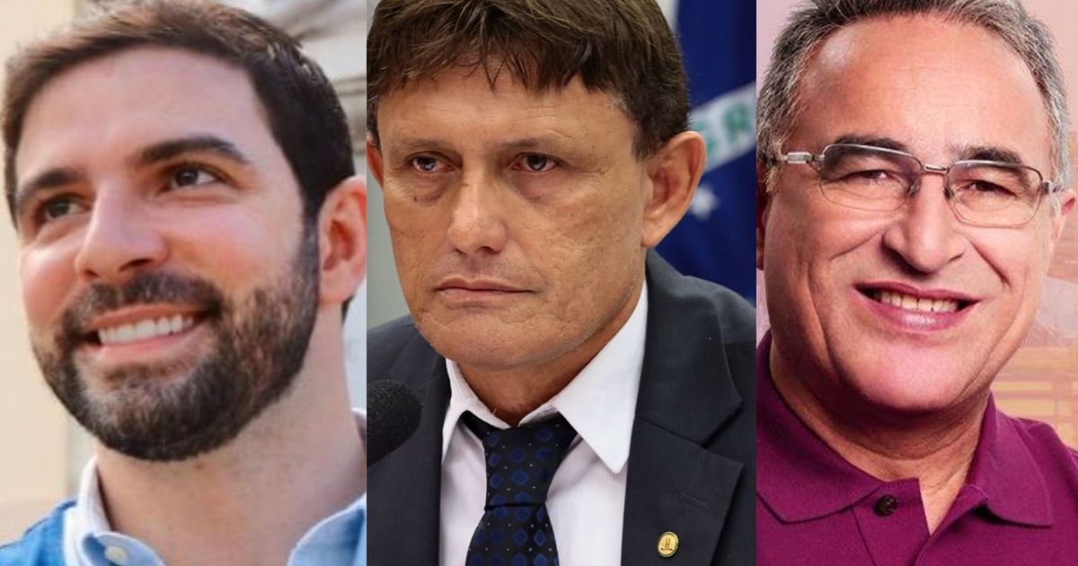 Igor Normando e Eder Mauro, em primeiro, seguidos do prefeito Edmilson Rodrigues