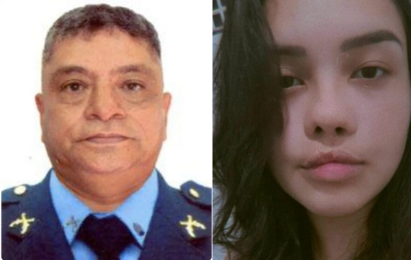 Artur dos Santos Junior, acusado de importunação e a vítima Catharina Kethellen da Silva Palmerin