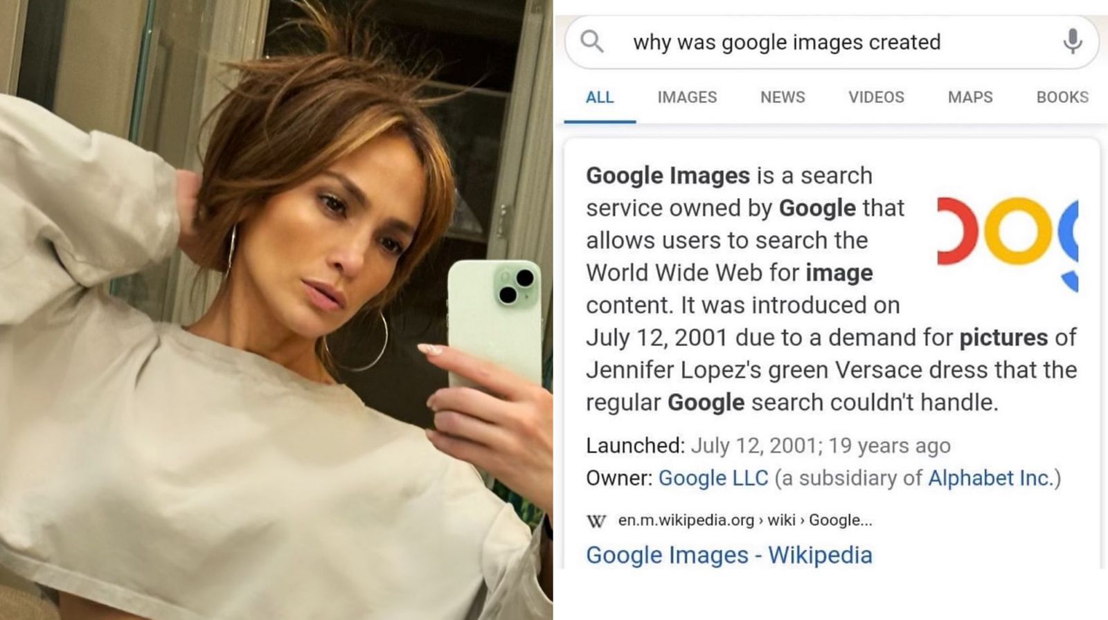 Jennifer Lopez foi o motivo da criação do Google Imagens.