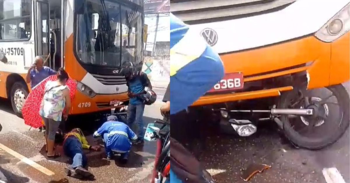 Mototaxista foi atingido por ônibus, em Ananindeua, na tarde desta quinta-feira,25.