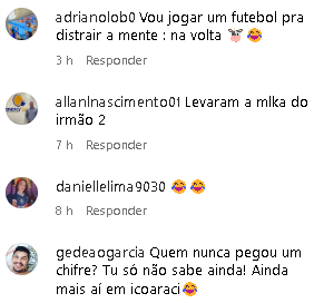 Comentários no Instagram.