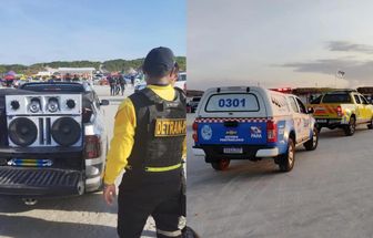 Praia em Paz: PM e Detran retiram veículos com som automotivo das praias do Atalaia e Farol Velho, em Salinas