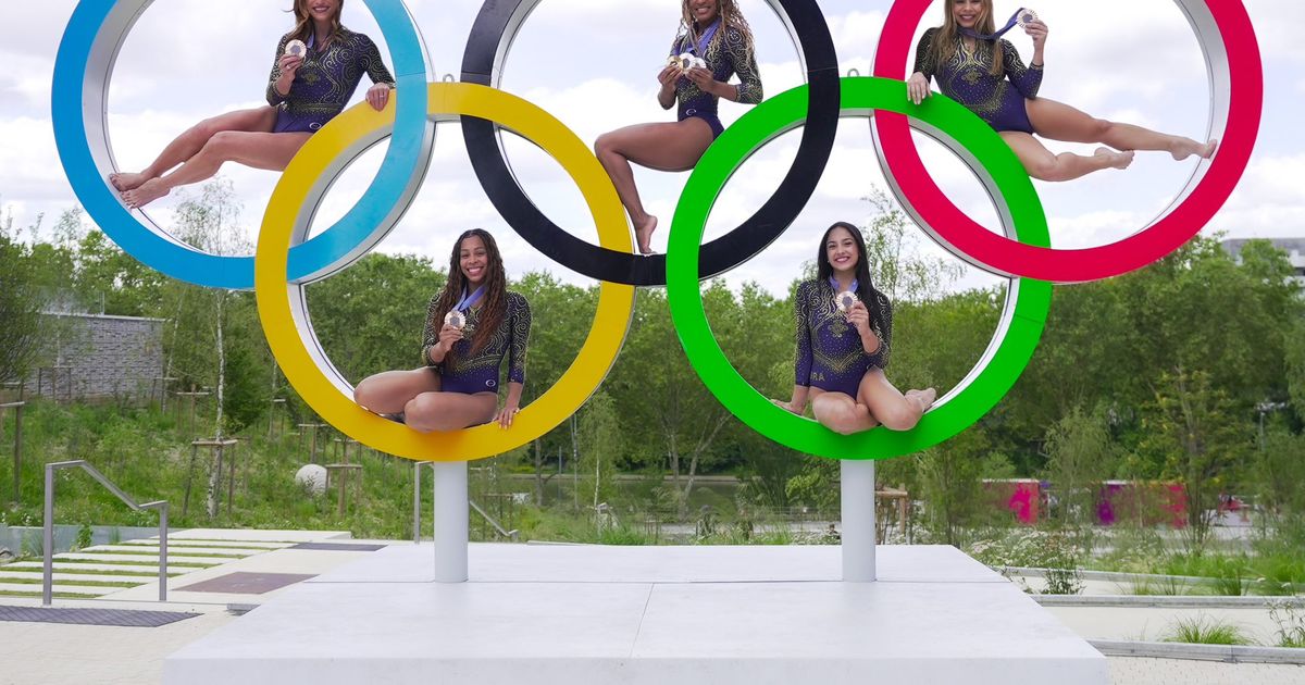 Rebeca Andrade, Jade Barbosa, Flavia Saraiva, Julia Soares e Lorrane Oliveira - 
