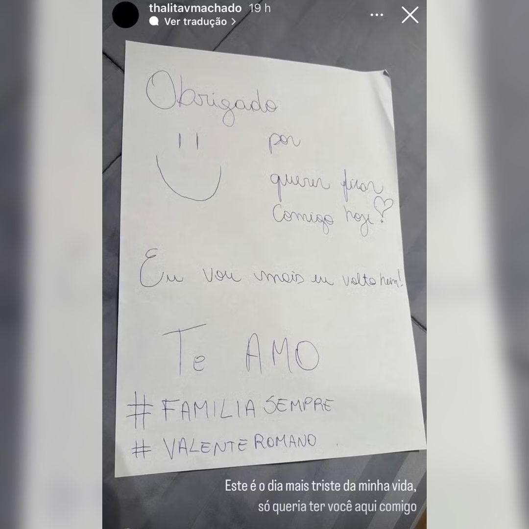 (Homenagem de Thalita Valente nas redes sociais)