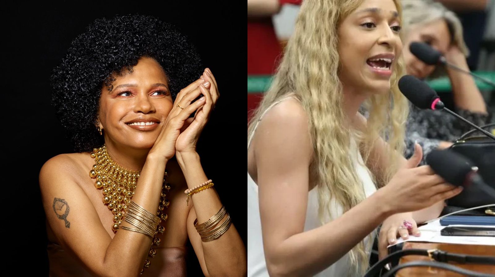 A cantora Teresa Cristina e a deputada Érika Hilton (PSOL).
