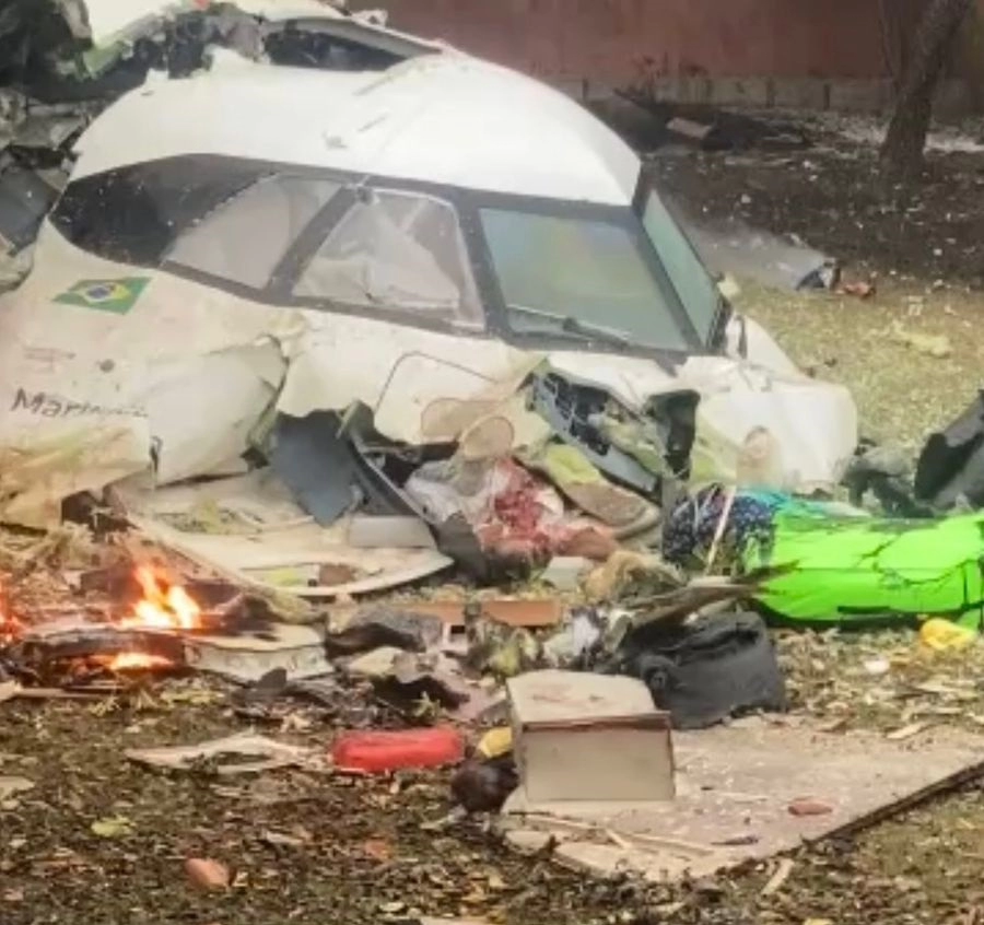 Local da queda de avião em Vinhedos(SP)