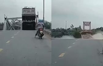 Vídeo: ponte desaba e caminhão é ‘engolido’ após passagem de tufão na China