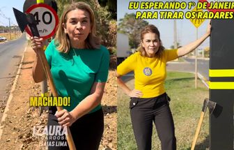 Vídeo: candidata a prefeita usa machado para demonstrar proposta de campanha, em Goiás