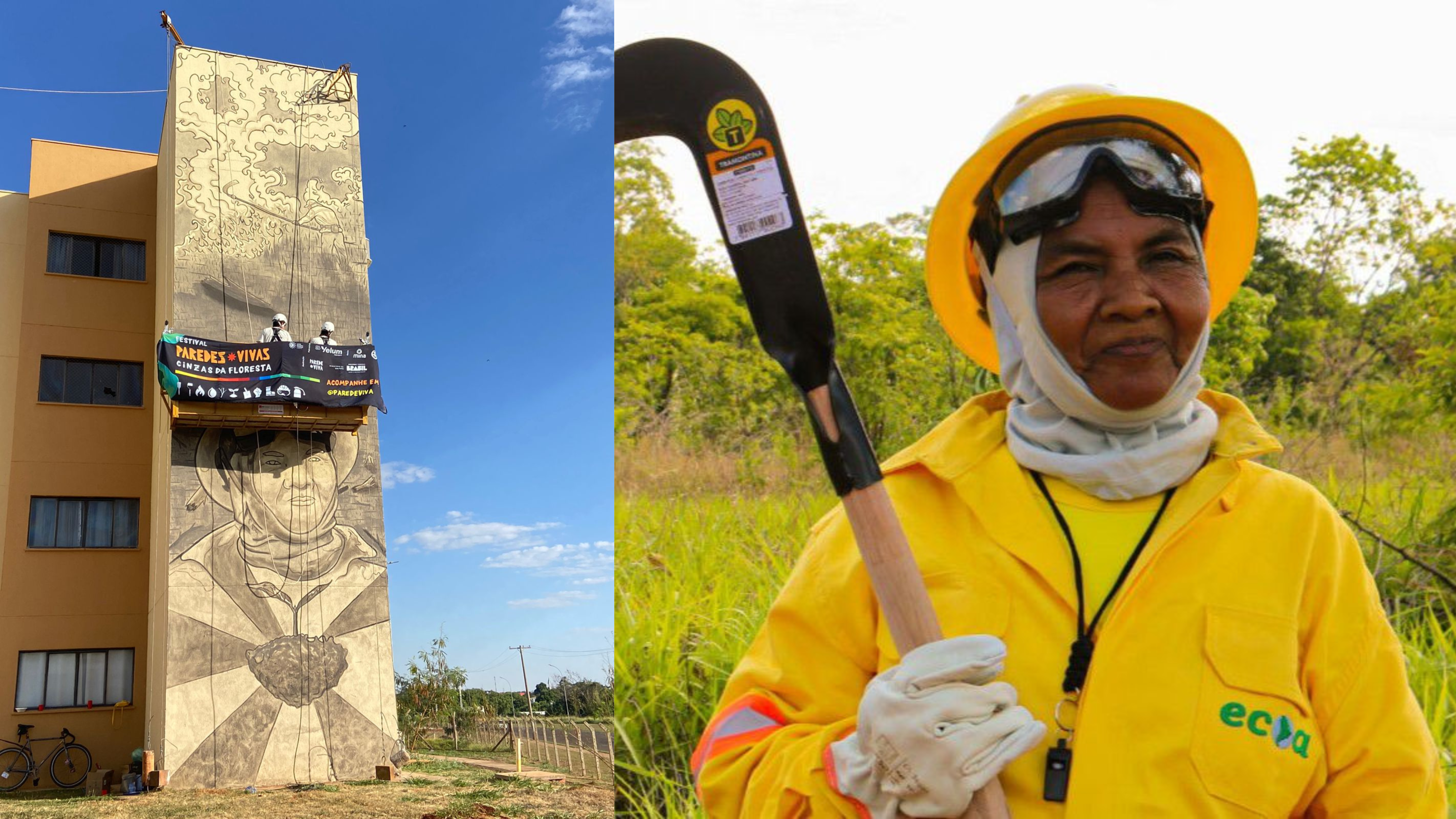 Mural em Campo Grande-MS homenageou a brigadista "Dona Maria".