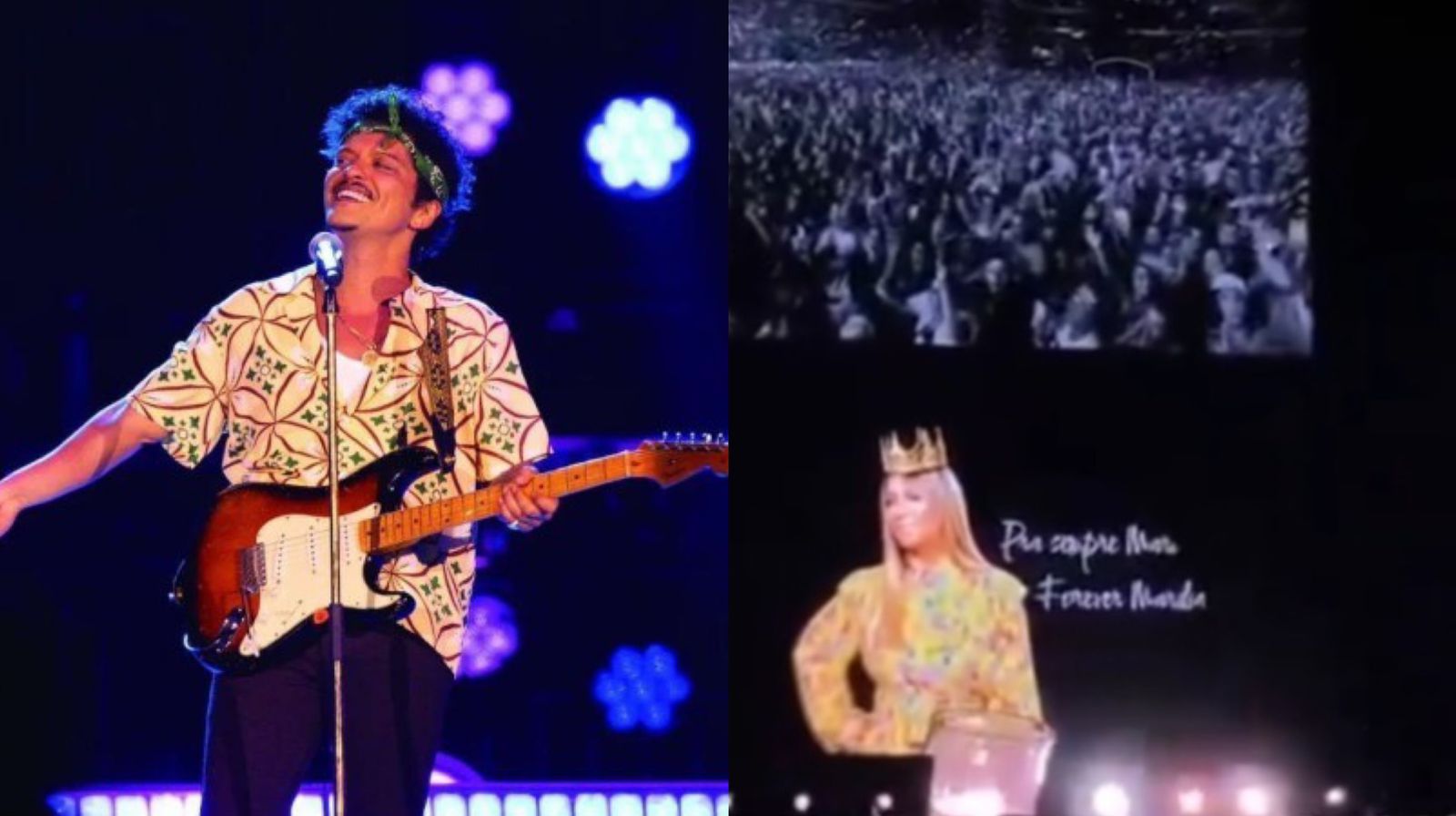 Bruno Mars fez uma homenagem a Marília Mendonça em seu show no estádio Mané Garrincha, em Brasília.