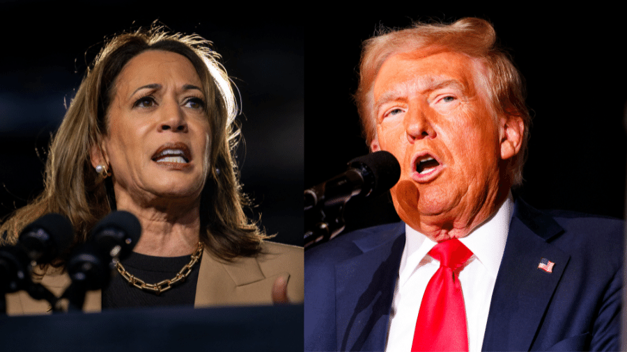 Candidatos a presidência nos EUA, Kamala Harris e Donald Trump.