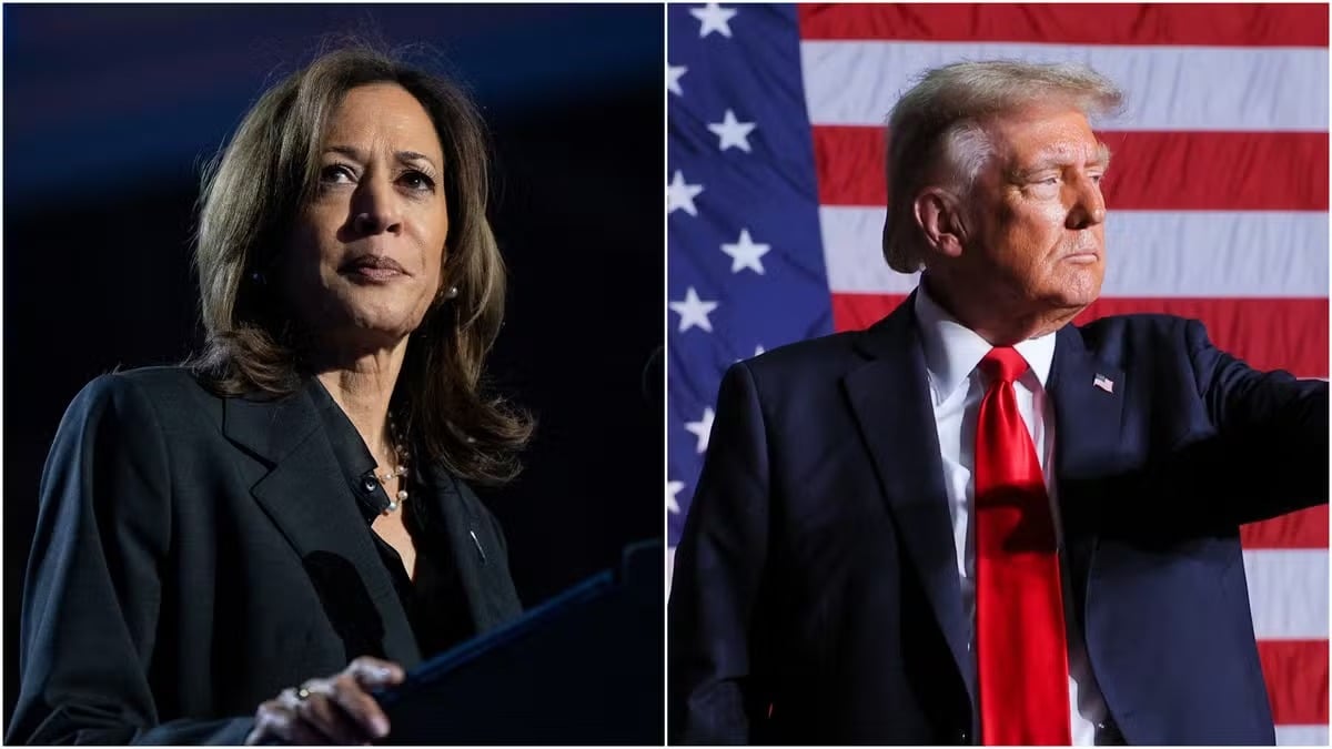 Democrata Kamala Harris e o Republicano Donald Trump