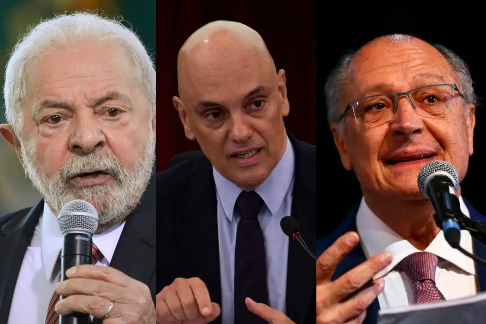 Presidente Lula, ministro Alexandre de Morares e o vice-presidente Geraldo Alckmin