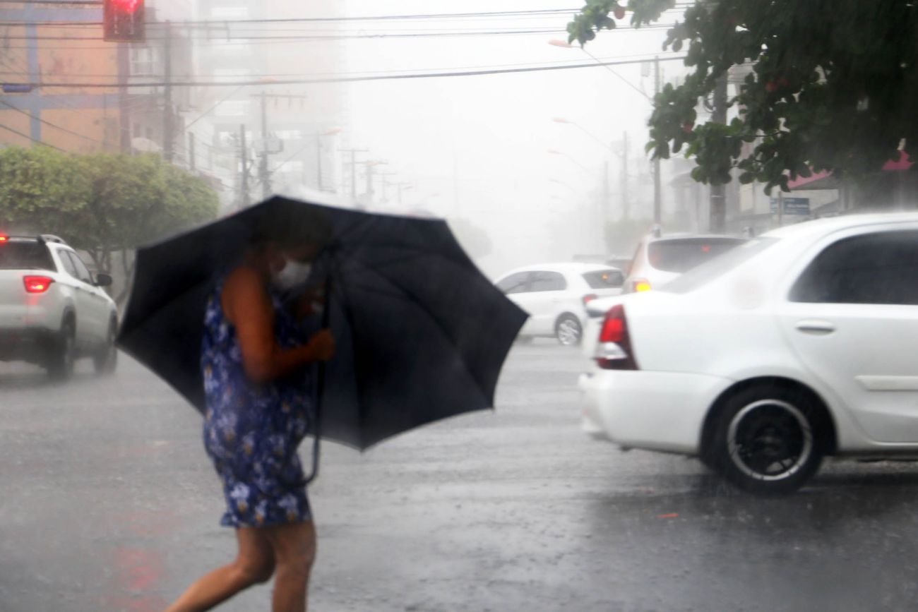 Também estão previstas chuvas com volume entre 20 e 30 mm/h ou até 50 mm/dia e ventos intensos que podem chegar até a 60 km/h.