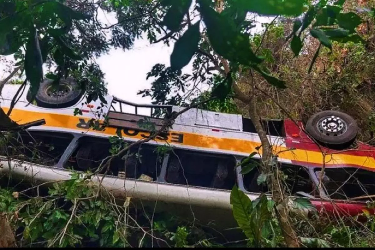 Ônibus caiu em uma ribanceira no último domingo.