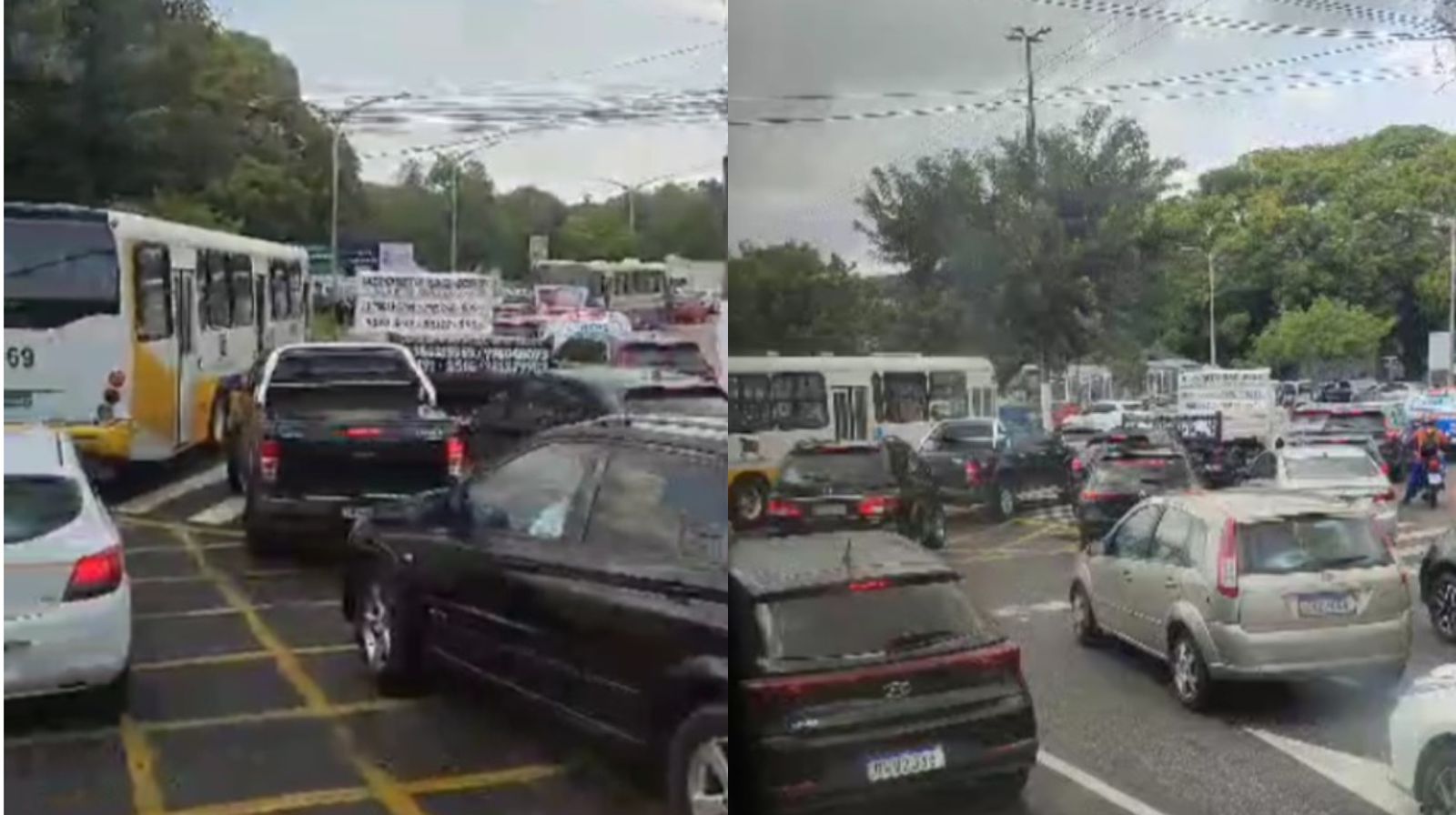 Protesto fecha a Almirante Barroso, em Belém.
