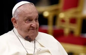 Papa Francisco aparece com o queixo roxo em cerimônia para novos cardeais