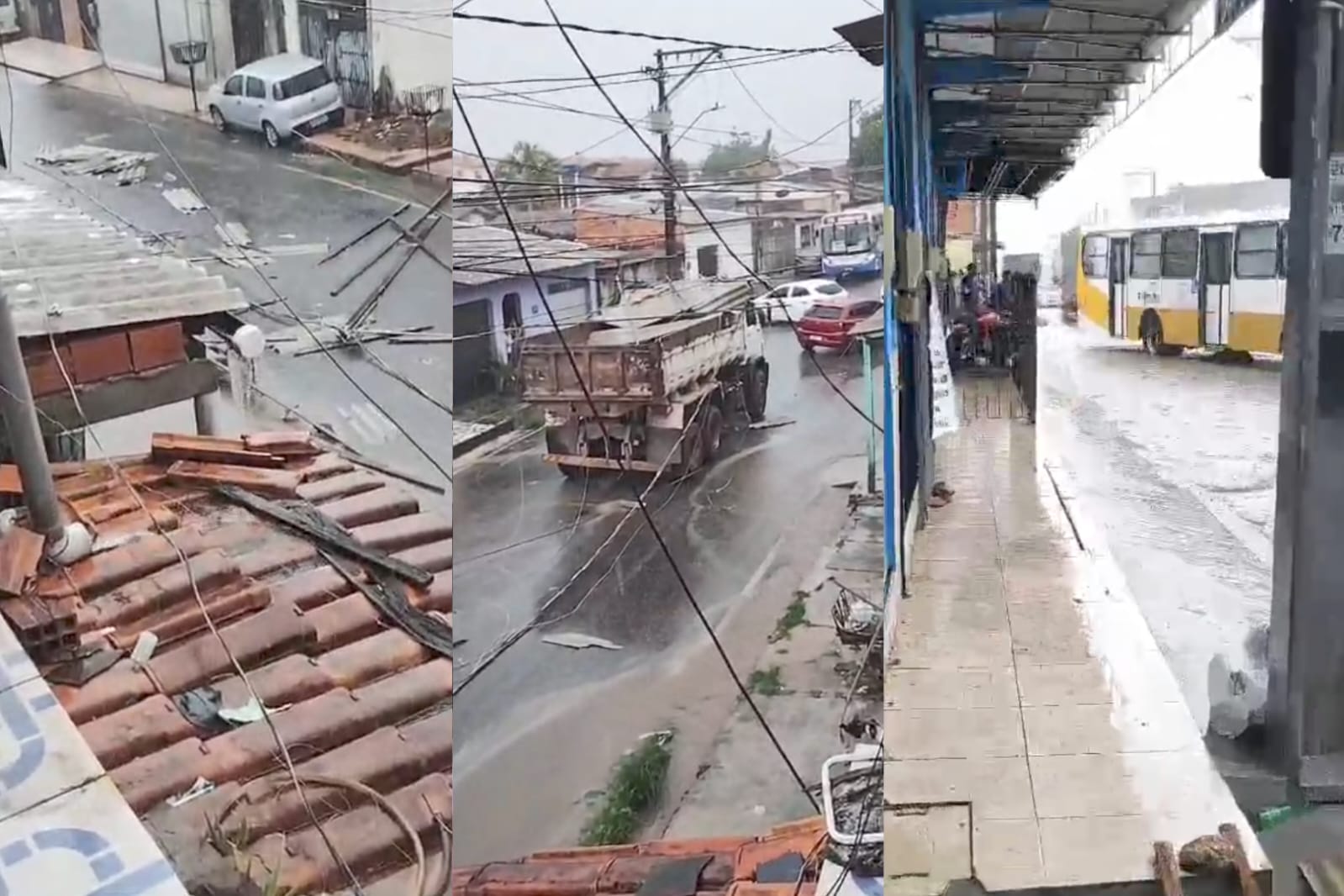 (Moradores registraram a situação em vídeos que já circulam nas redes sociais.)