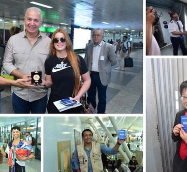 Imagem - Ministro do Turismo recebe passageiros que marcam recorde de movimentação no Aeroporto de Belém em 2024