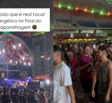 Imagem - Participantes se surpreendem com hino evangélico no final de festa com aparelhagem em Belém; assista