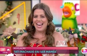 Tati Machado anuncia gravidez ao vivo durante 'Mais Você'