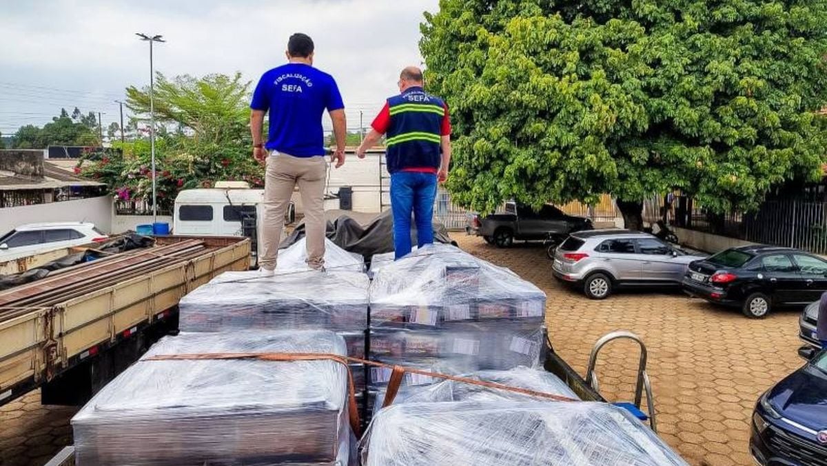 (Sefa apreende cinco toneladas de baterias e pneus de caminhão, em Dom Eliseu.)