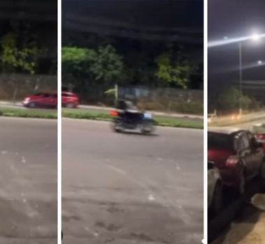 Imagem - Vídeo: jovem causa acidente ao arremessar bola em rua e derrubar motociclista