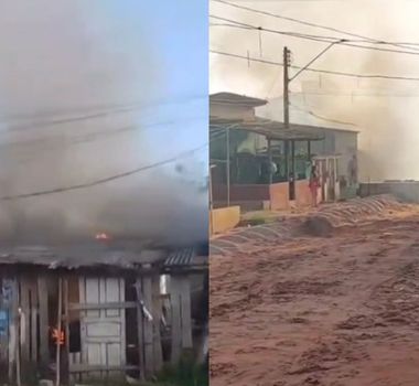 Imagem - Vídeo: casa de madeira pega fogo no Tapanã, em Belém