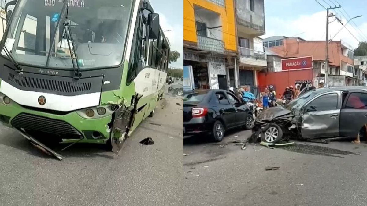 Acidente entre um ônibus e um carro deixa transito lento na Rodovia Arthur Bernardes