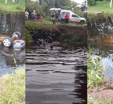 Imagem - Vídeo: duas pessoas morrem afogadas após carro cair em Igarapé na estrada de Colares, no Pará