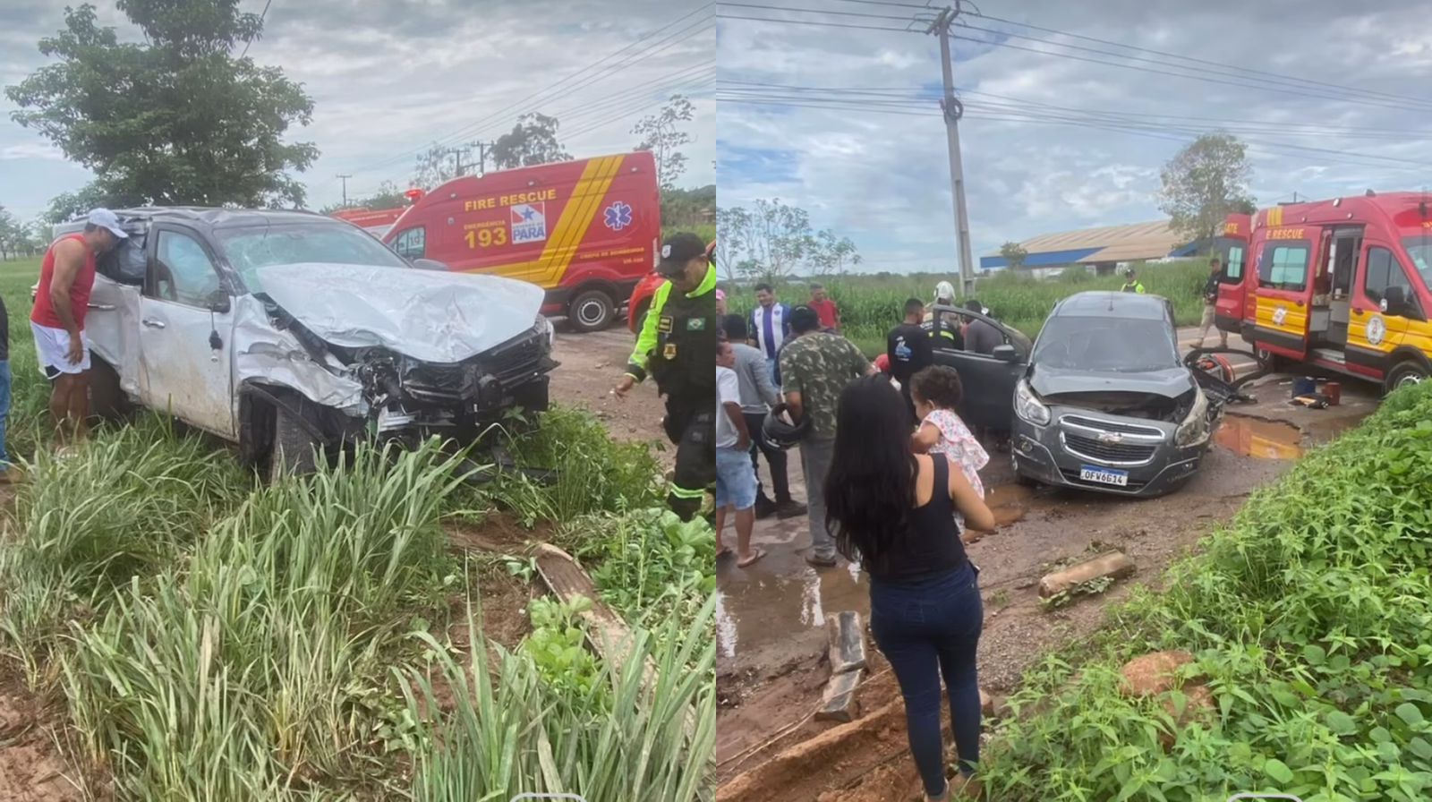 Um acidente envolvendo dois carros de passeio aconteceu na BR 230, em frente ao Residencial Cidade Jardim Marabá.