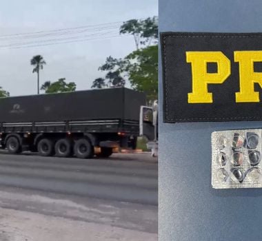 Imagem - Vídeo: PRF flagra condutores de caminhão portando comprimidos de anfetamina em Capanema, no Pará