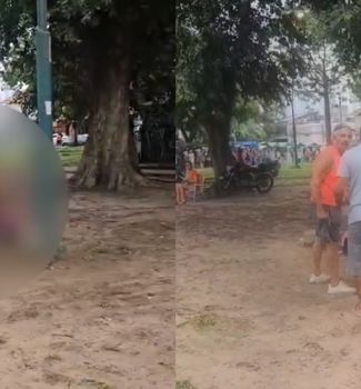 Imagem - Vídeo: homem é flagrado agredindo cadela na praça da República em Belém