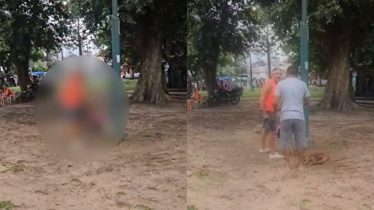 Homem é acusado de agredir uma cadela em praça pública, gerando revolta de testemunhas em Belém.