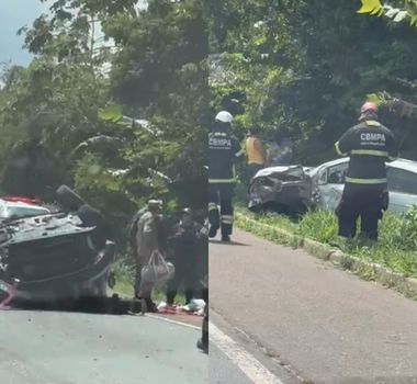 Imagem - Vídeo: carro capota durante acidente em estrada no nordeste do Pará