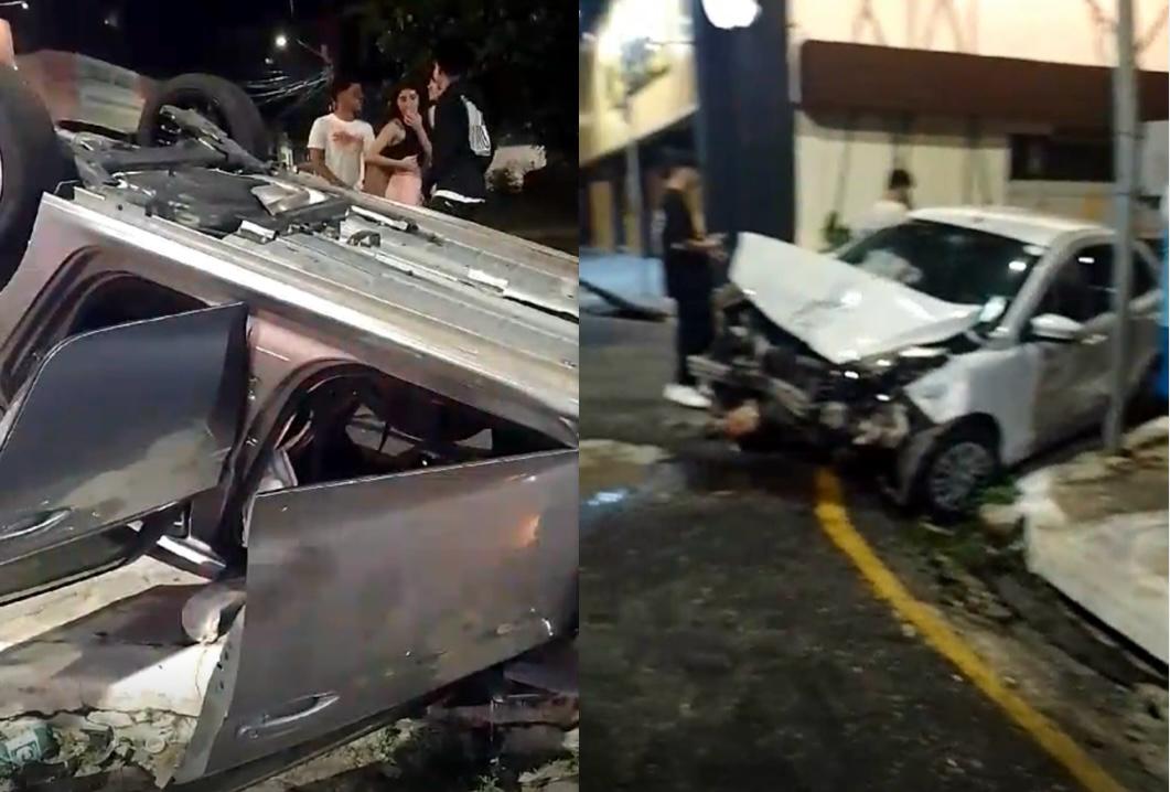 Imagem - Carro capota após colisão no centro de Belém