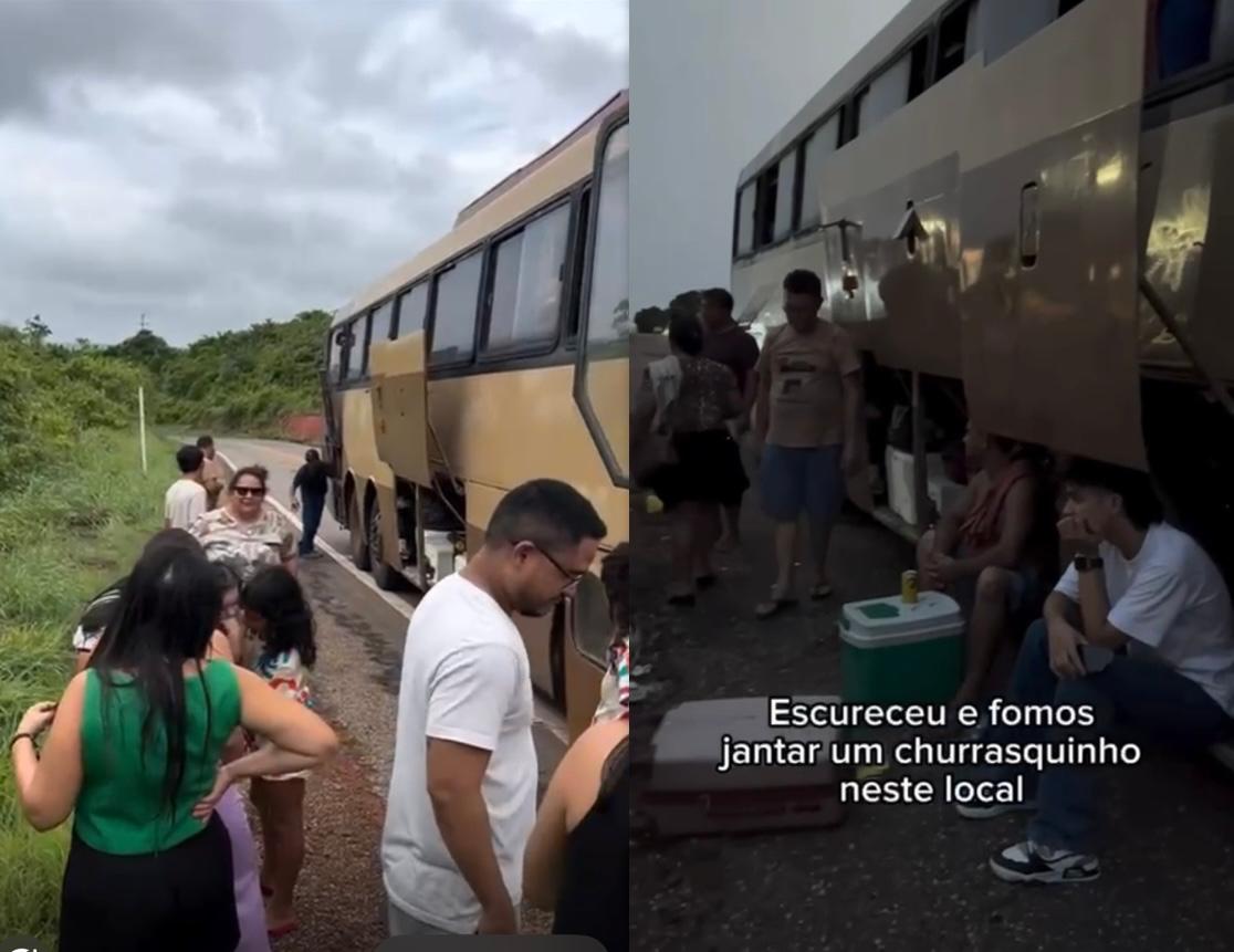 Imagem - Vídeo: Viagem em família para Salinas dura 24h após ônibus dar ‘prego’ 3 vezes