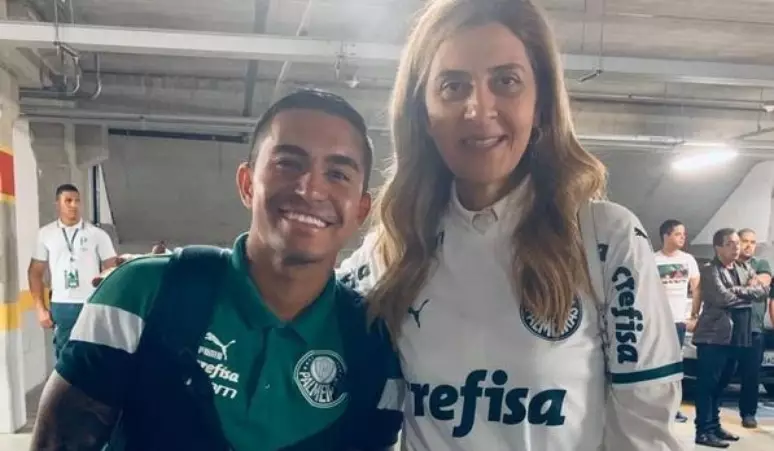 Dudu e Leila em evento do Palmeiras.