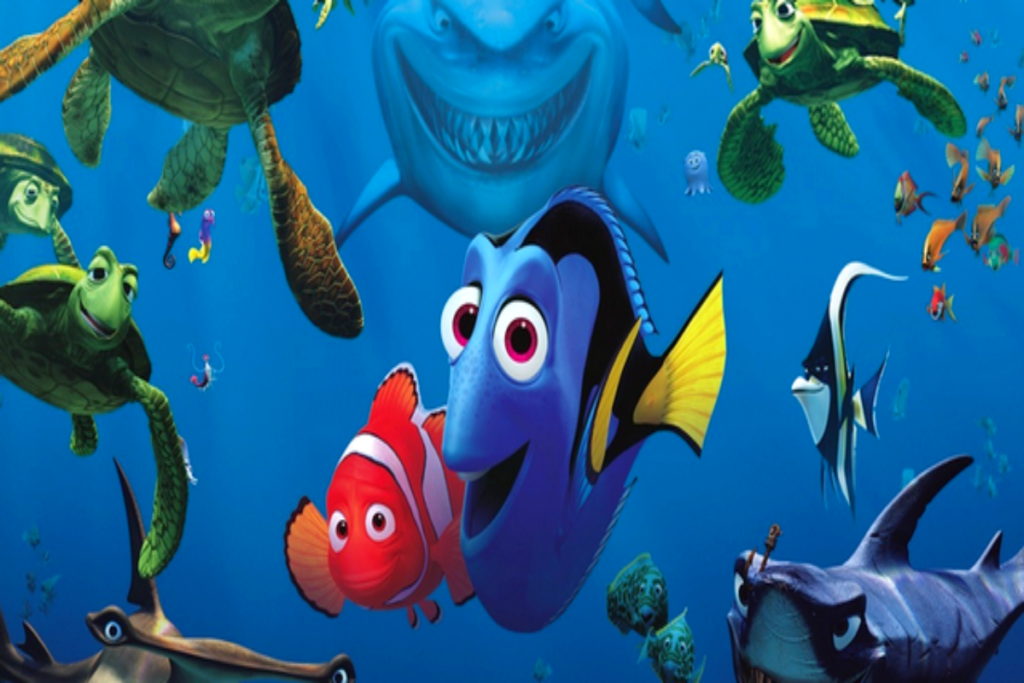 A animação clássica &#8216;Procurando Nemo&#8217; mostra o sotaque australiano e americano (Imagem: Reprodução digital | Disney+)