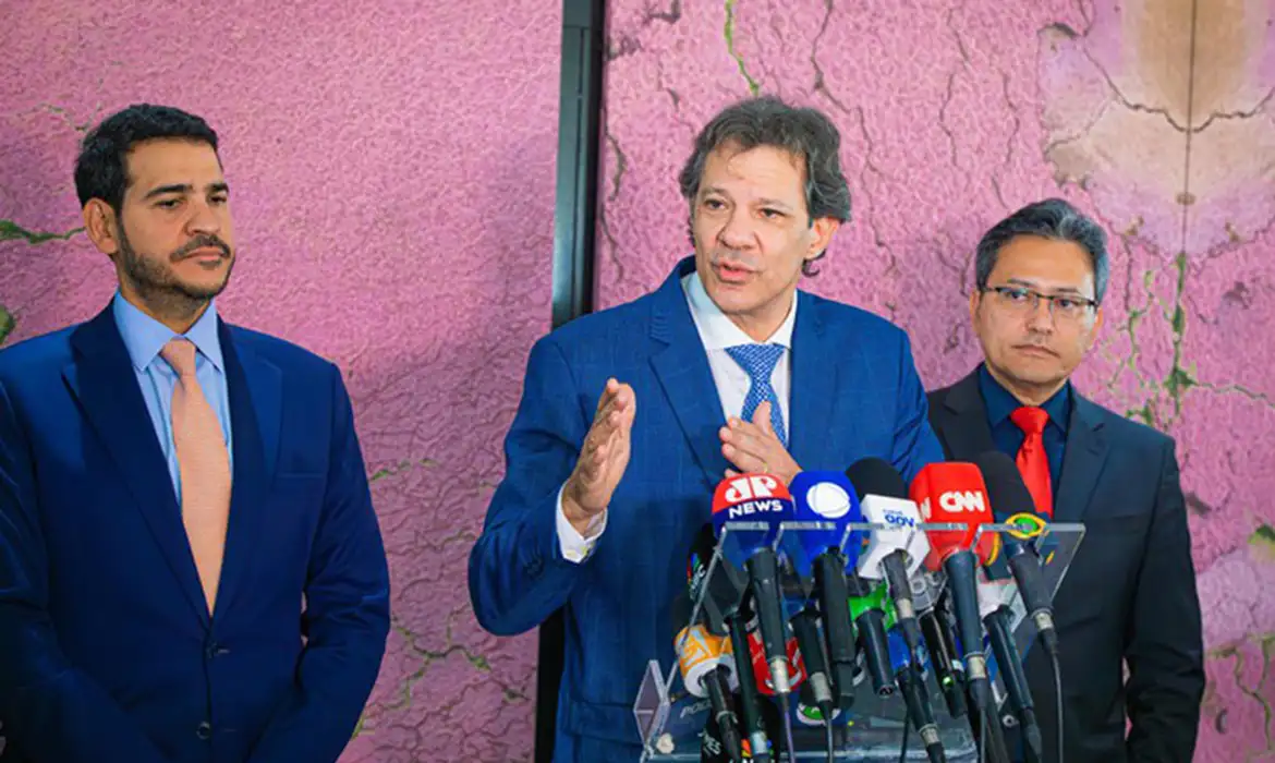 Fernando Haddad, ministro da Fazenda, concedeu entrevista coletiva nesta quarta-feira.