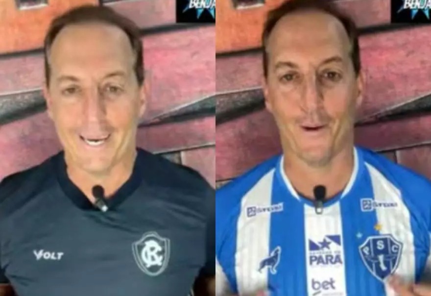 Benja vestiu as camisas de Leão e Papão para fazer o anúncio.