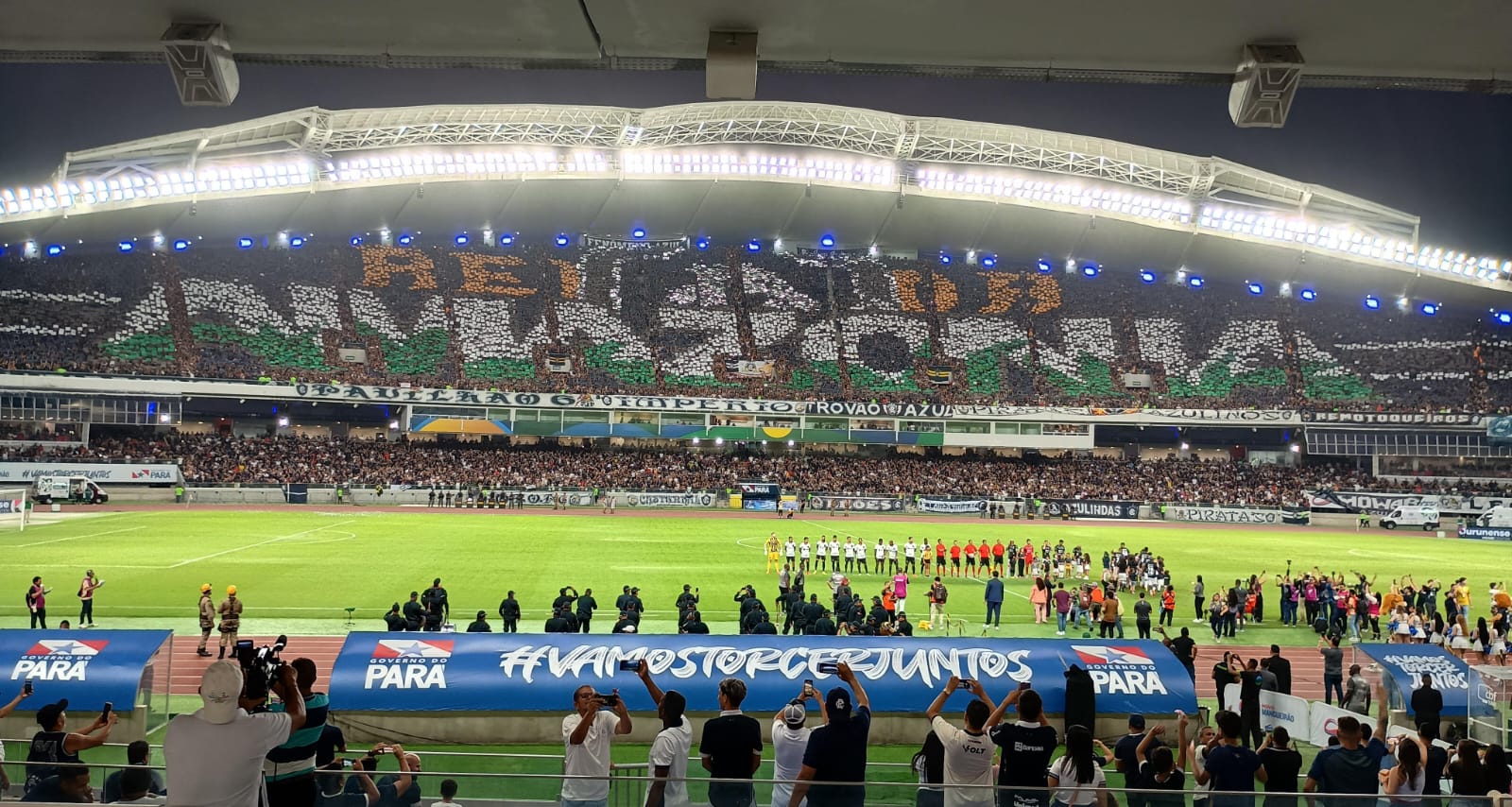 Mosaico da torcida do Remo durante quadrangular da Série C 2024.