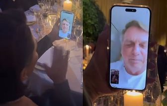 Michele faz videochamada com Bolsonaro em jantar antes da posse de Trump; assista