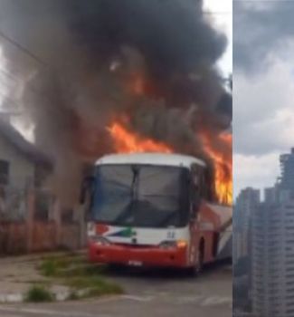 Imagem - Ônibus pega fogo e assusta moradores do bairro do Guamá, em Belém